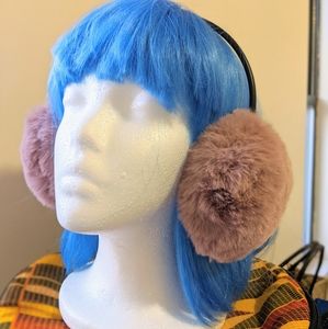 ZARA pink furry earmuffs